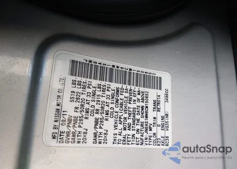 2012 Infiniti Fx35 z USA, uszkodzony, nr VIN JN8AS1MW6CM150652